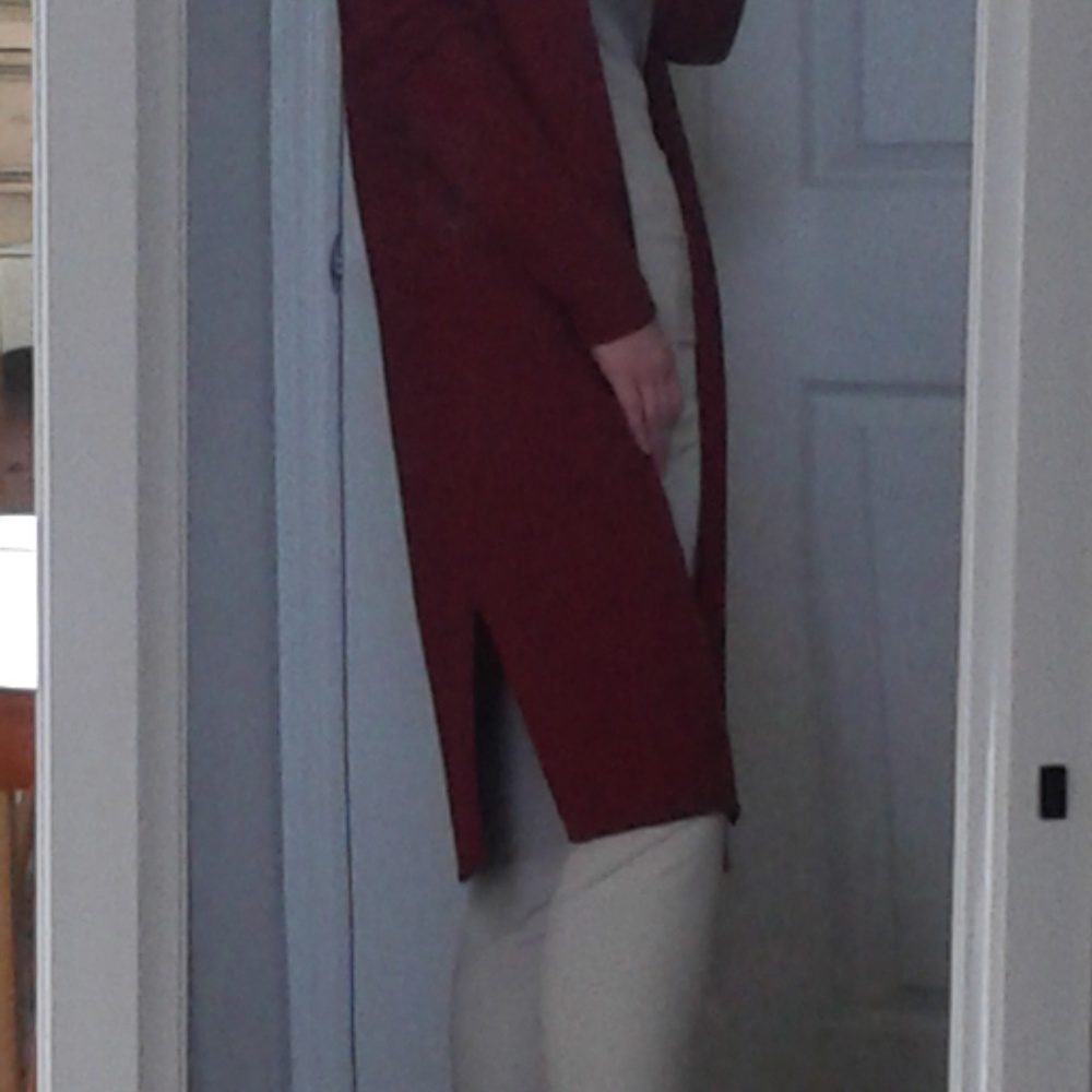 CHICO'S midi long sleeve burgundy cardigan NWT - Picture 4 of 5